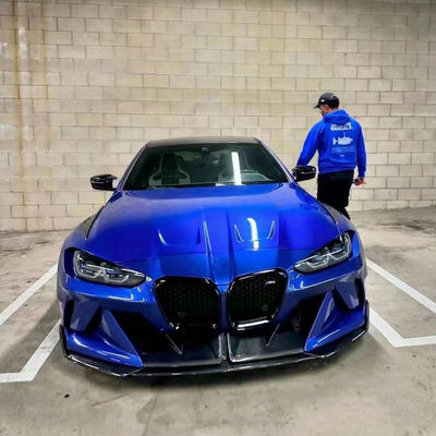 4 Coupe Bmw M3 Body Kit Blue Replace Front GEEX Style Front  Bumper Fenders