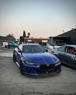 4 Coupe Bmw M3 Body Kit Blue Replace Front GEEX Style Front  Bumper Fenders