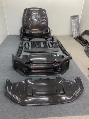 For Nissan GTR R35 Carbon Fiber Body Kit GTR Upgraded Top Style Carbon Fiber Front and Rear Bumper Side Skirt Spoilers
