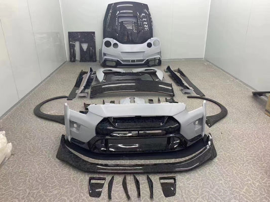 For Nissan GTR Body Kit  GTR R35 Upgrades the VARIS-style Carbon Fiber Front and Rear Bumper Spoiler Body Kit