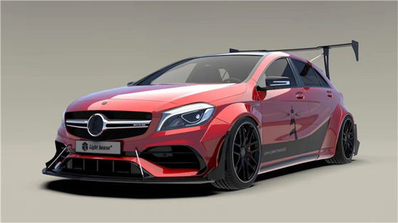 For Mercedes AMG A45 Carbon Fiber Body Kit  A45 Upgraded Top Style Front Shovel Diffuser Spoiler Wide-body Kit