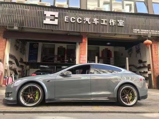Selling  Model S  Carbon Fiber Body Kit for Model S Wide Bodyki Carbon Fiber Front Shovel Rear Diffuser Spoiler