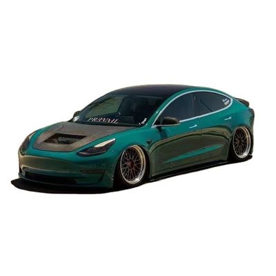 146cm Model 3 Tesla Body Kit Plastic  Transparent Carbon Fiber Hood