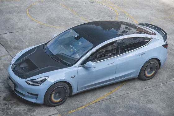 146cm Model 3 Tesla Body Kit Plastic  Transparent Carbon Fiber Hood