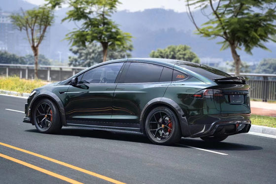 CMST Tesla Model X Body Kit Dark Green Tesla Widebody Kit 2023 Front Lip Diffuser