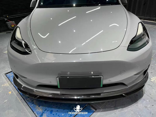 Bright White Model Y Widebody Customized Rear Diffuser Bumper Dry Carbon Fiber