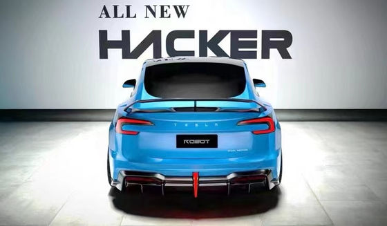 2024 Repair Tesla Body Kit Carbon Fiber Model 3 Spoiler Robot Style Front And Rear Bumper