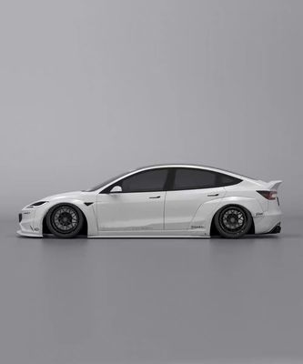 2020- Tesla Body Kit Resin Fiber LB Style Tesla Model 3 Spoiler Front Lip Diffuser