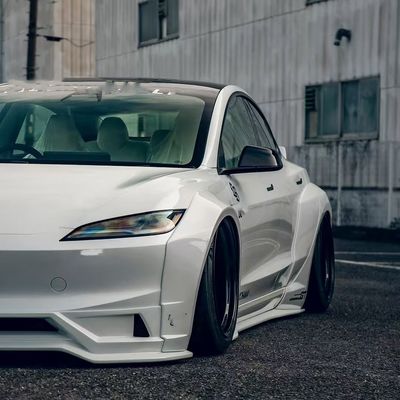 2020- Tesla Body Kit Resin Fiber LB Style Tesla Model 3 Spoiler Front Lip Diffuser