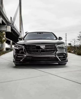 For Mercedes S-Class W223 S400 S450  Carbon Fiber Body Kit W223 Maybach Upgraded BUS Style Front Shovel Diffuser Spoiler