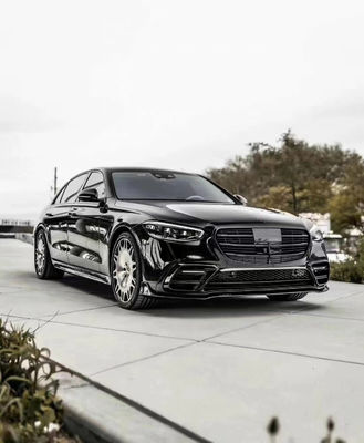 For Mercedes S-Class W223 S400 S450  Carbon Fiber Body Kit W223 Maybach Upgraded BUS Style Front Shovel Diffuser Spoiler