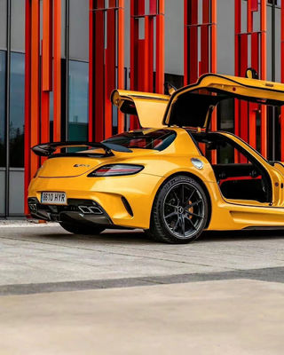 For Mercedes SLS R197 Carbon Fiber Body Kit SLS Upgrades Black Series Style Front and Rear Bumper Spoiler Hood