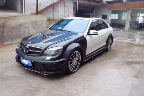 For Mercedes W204 C63 Body Kit W204 Upgraded Black Series Style Front and Rear Bumper Hood Widebody Kit