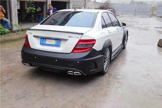 For Mercedes W204 C63 Body Kit W204 Upgraded Black Series Style Front and Rear Bumper Hood Widebody Kit
