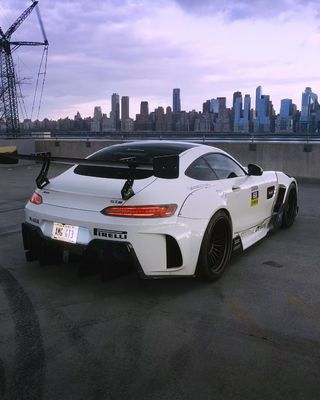 For Mercedes AMG GT Carbon Fiber Widebody Kit AMG GT Upgraded CBE Style Front Lip Diffuser Spoiler Widebody Kit